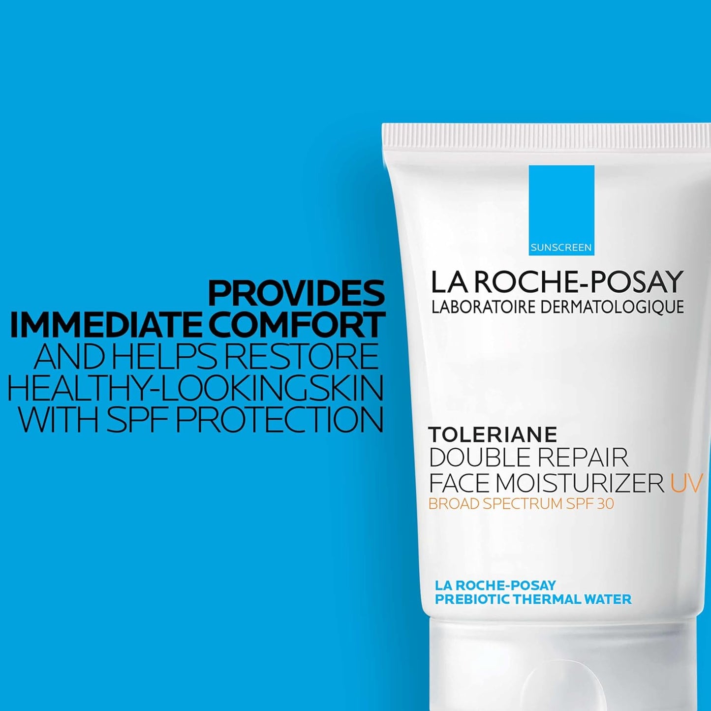 Toleriane Double Repair UV SPF Moisturizer for Face, Daily Facial Moisturizer with Sunscreen SPF 30, Niacinamide and Glycerin, Oil Free, Moisturizing Sun Protection