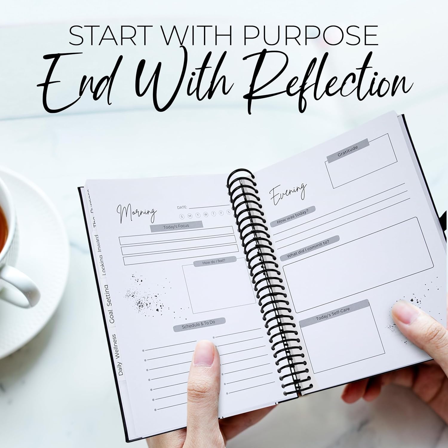 Wellness Journal – Daily Self Care Lifestyle Planner to Support Overall Health – Self Love Diary to Practice Gratitude, Goal Setting, Reflection, & Mindfulness for My Best Self