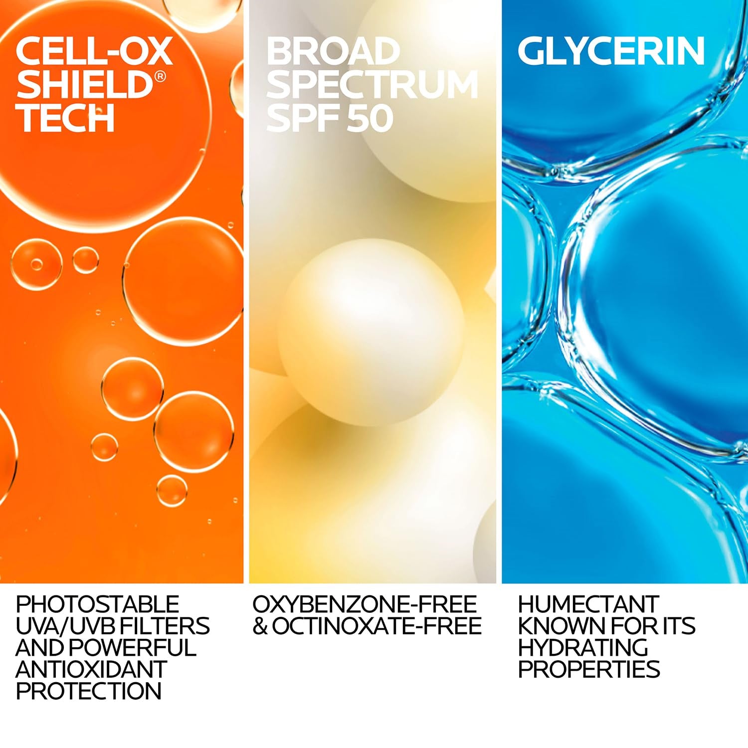 La Roche-Posay Anthelios UV Pro-Sport SPF 50 Sunscreen for Face & Body, Water & Sweat Resistant with Non-Drip Formula, Invisible Broad Spectrum Sunscreen Lotion, Lightweight & Breathable