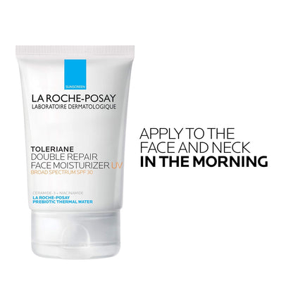 Toleriane Double Repair UV SPF Moisturizer for Face, Daily Facial Moisturizer with Sunscreen SPF 30, Niacinamide and Glycerin, Oil Free, Moisturizing Sun Protection