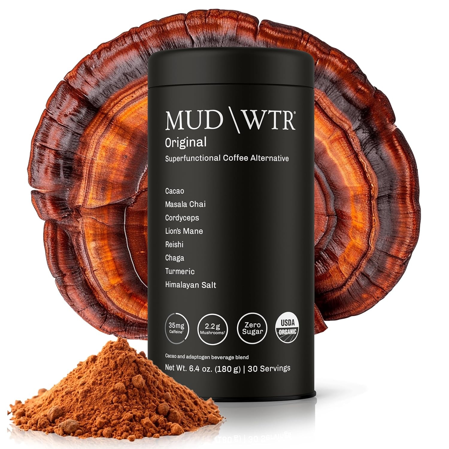 MUDWTR Original Mushroom Coffee Alternative | 2,240Mg USA Grown & Adaptogenic Mushrooms | USDA Organic | Lion'S Mane, Cordyceps, Chaga & Reishi | Energy, Focus & Immunity Support | 30 Servings