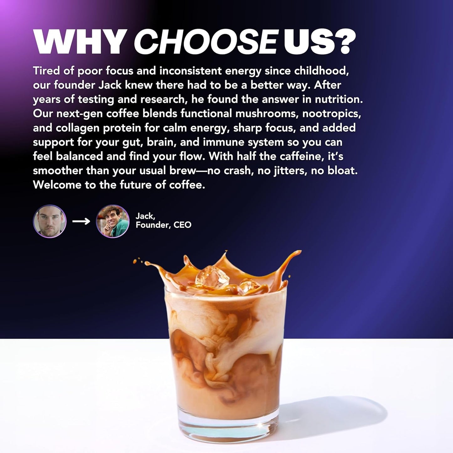 Premium Adaptogenic Mushroom Coffee with Grass-Fed Collagen, Chaga, Lions Mane & L-Theanine for Better Focus, Energy, Digestion, Skin, and Immunity 30 Servings