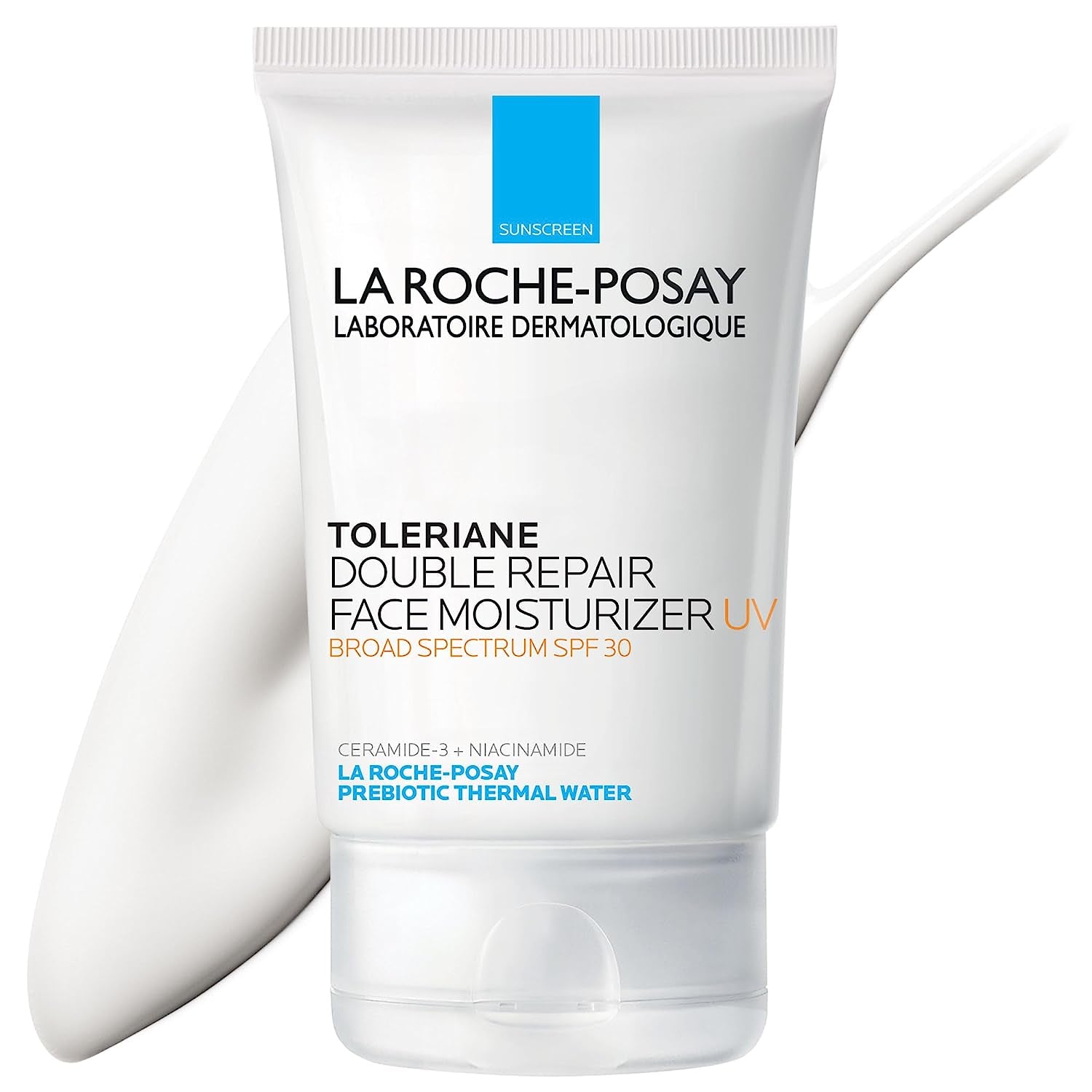 Toleriane Double Repair UV SPF Moisturizer for Face, Daily Facial Moisturizer with Sunscreen SPF 30, Niacinamide and Glycerin, Oil Free, Moisturizing Sun Protection