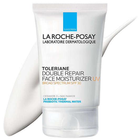 Toleriane Double Repair UV SPF Moisturizer for Face, Daily Facial Moisturizer with Sunscreen SPF 30, Niacinamide and Glycerin, Oil Free, Moisturizing Sun Protection