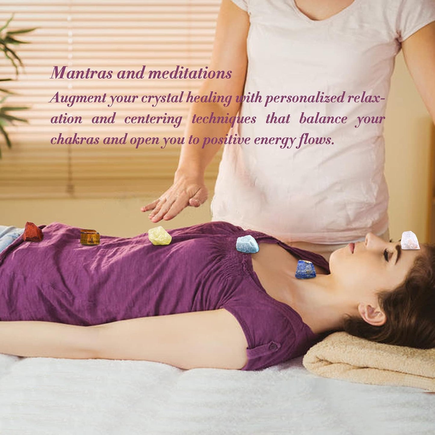 17Pcs Crystals and Healing Stones, 14Pcs Real Raw Chakra Stones Set, Selenite Charging Plate, Amethyst Necklace, Rose Quartz, Mothers Day Gifts, Gift Box, Guide for Beginners, Collection, Meditation, Yoga