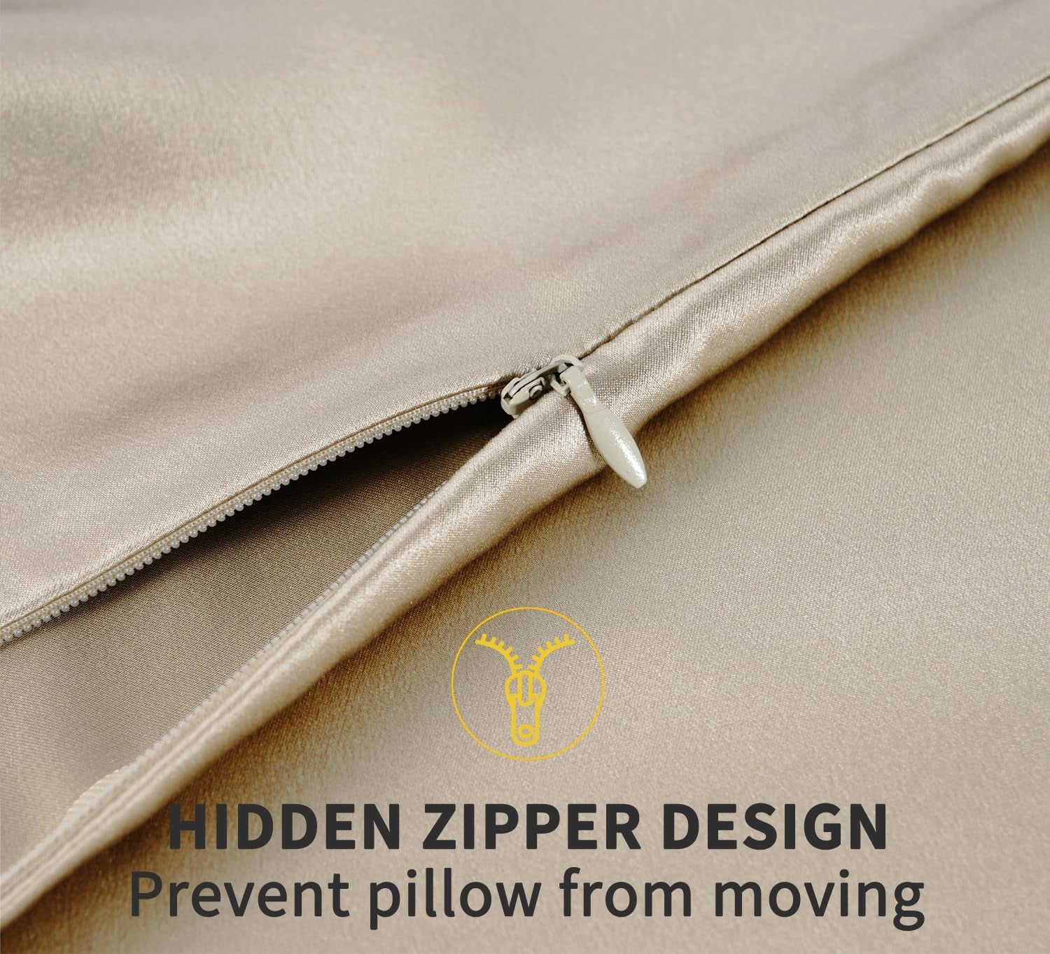 100% Pure Mulberry Silk Pillowcase for Hair and Skin Health, Soft and Smooth, Both Sides Premium Grade 6A Silk, 600 Thread Count, with Hidden Zipper, 1Pc (Queen 20''X30'', Taupe)