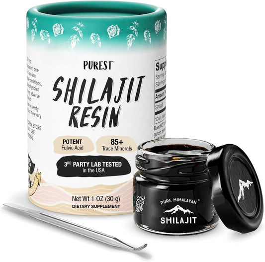 , High Nutritional Potency, Grade a Shilajit Resin with 85+ Plant-Derived Trace Minerals and Fulvic Acid, Energy & Immune Suport for Men and Women, 3Rd Party US Lab Tested (30G)