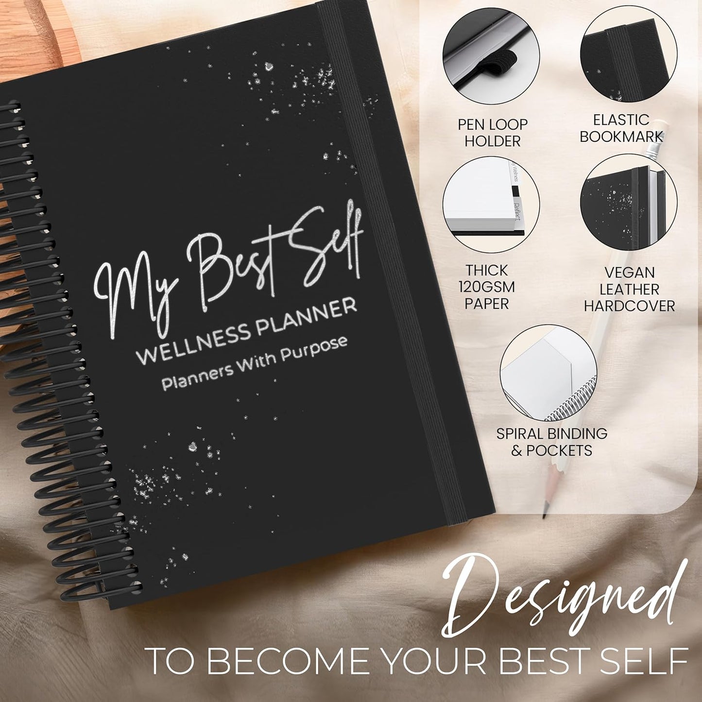 Wellness Journal – Daily Self Care Lifestyle Planner to Support Overall Health – Self Love Diary to Practice Gratitude, Goal Setting, Reflection, & Mindfulness for My Best Self