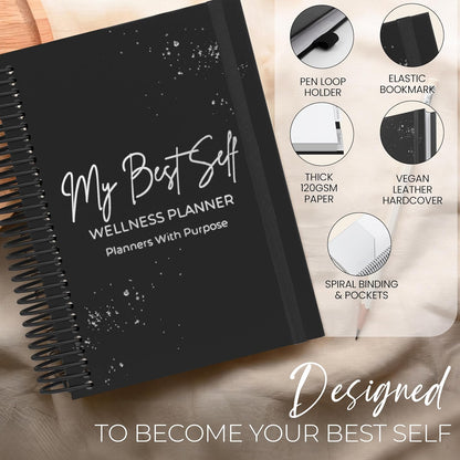 Wellness Journal – Daily Self Care Lifestyle Planner to Support Overall Health – Self Love Diary to Practice Gratitude, Goal Setting, Reflection, & Mindfulness for My Best Self