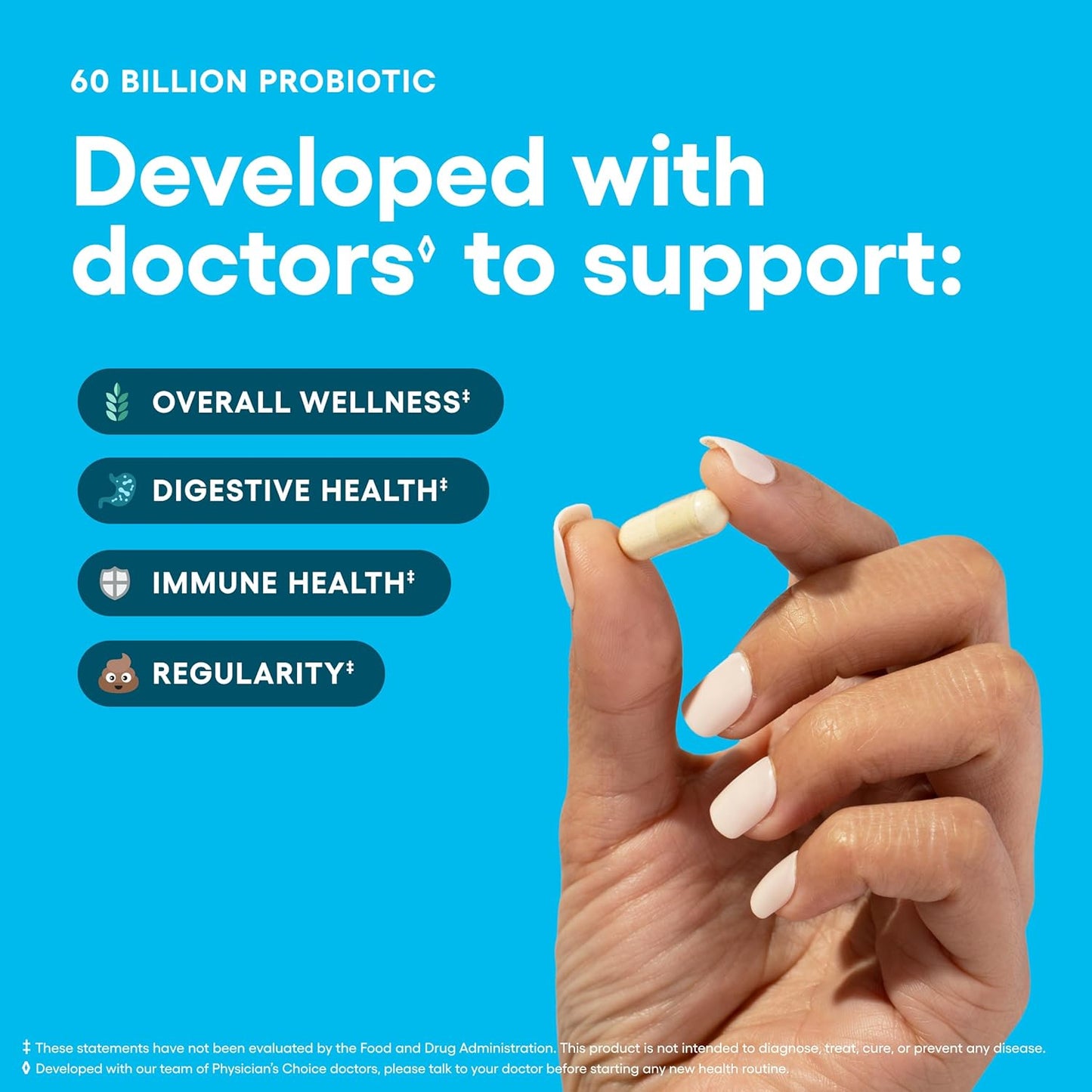 Probiotics 60 Billion CFU - 10 Strains + Organic Prebiotics - Immune, Digestive & Gut Health - Supports Occasional Constipation, Diarrhea, Gas & Bloating - for Women & Men - 84Ct