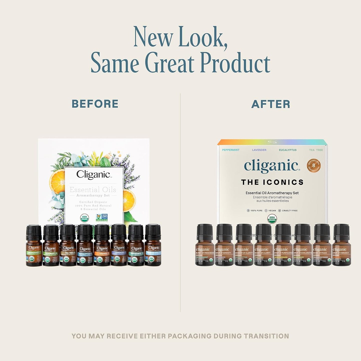 Organic Aromatherapy Essential Oils Gift Set (Top 8 - the Iconics), 100% Pure - Peppermint, Lavender, Eucalyptus, Tea Tree, Lemongrass, Rosemary, Frankincense & Orange (Packaging May Vary)