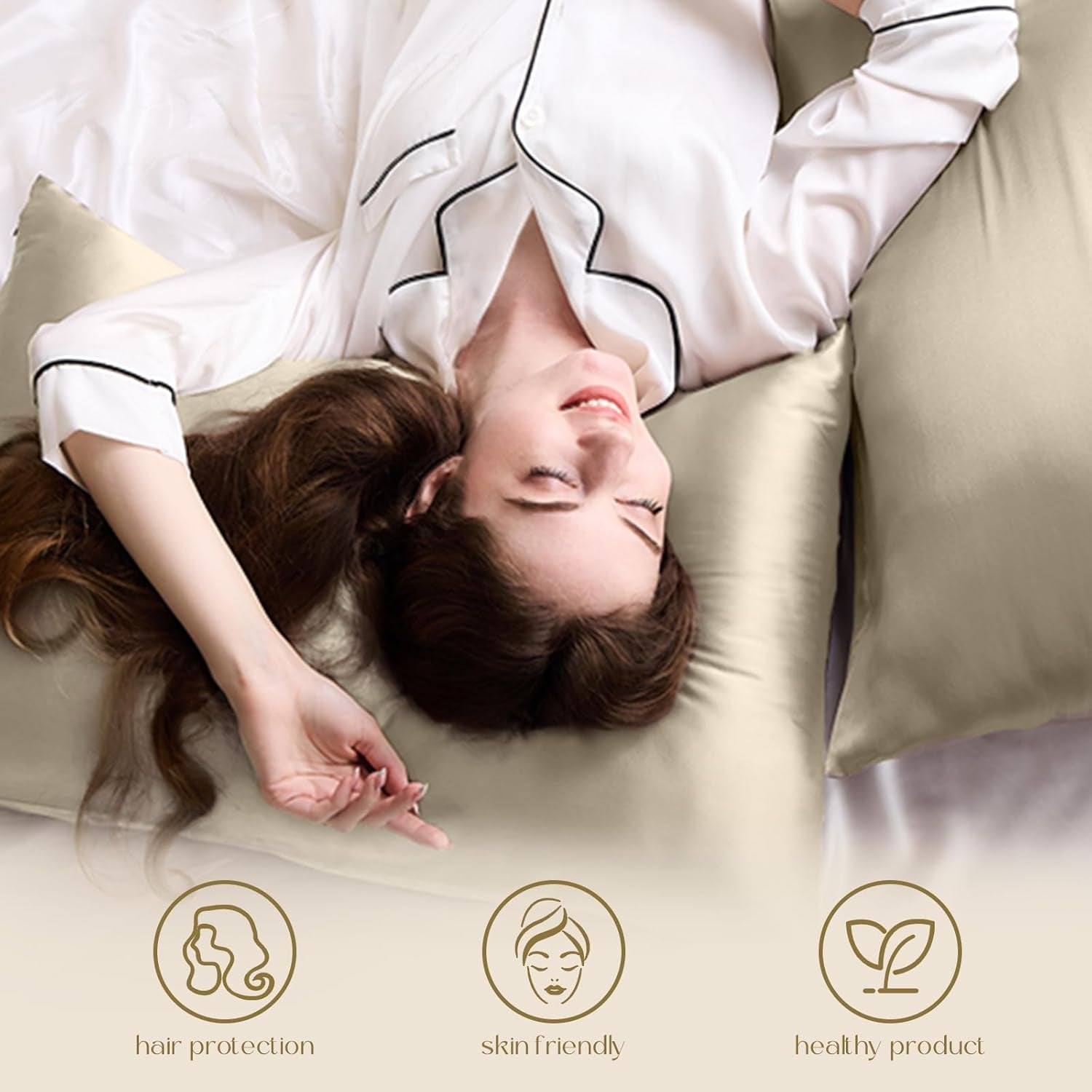 100% Pure Mulberry Silk Pillowcase for Hair and Skin Health, Soft and Smooth, Both Sides Premium Grade 6A Silk, 600 Thread Count, with Hidden Zipper, 1Pc (Queen 20''X30'', Taupe)