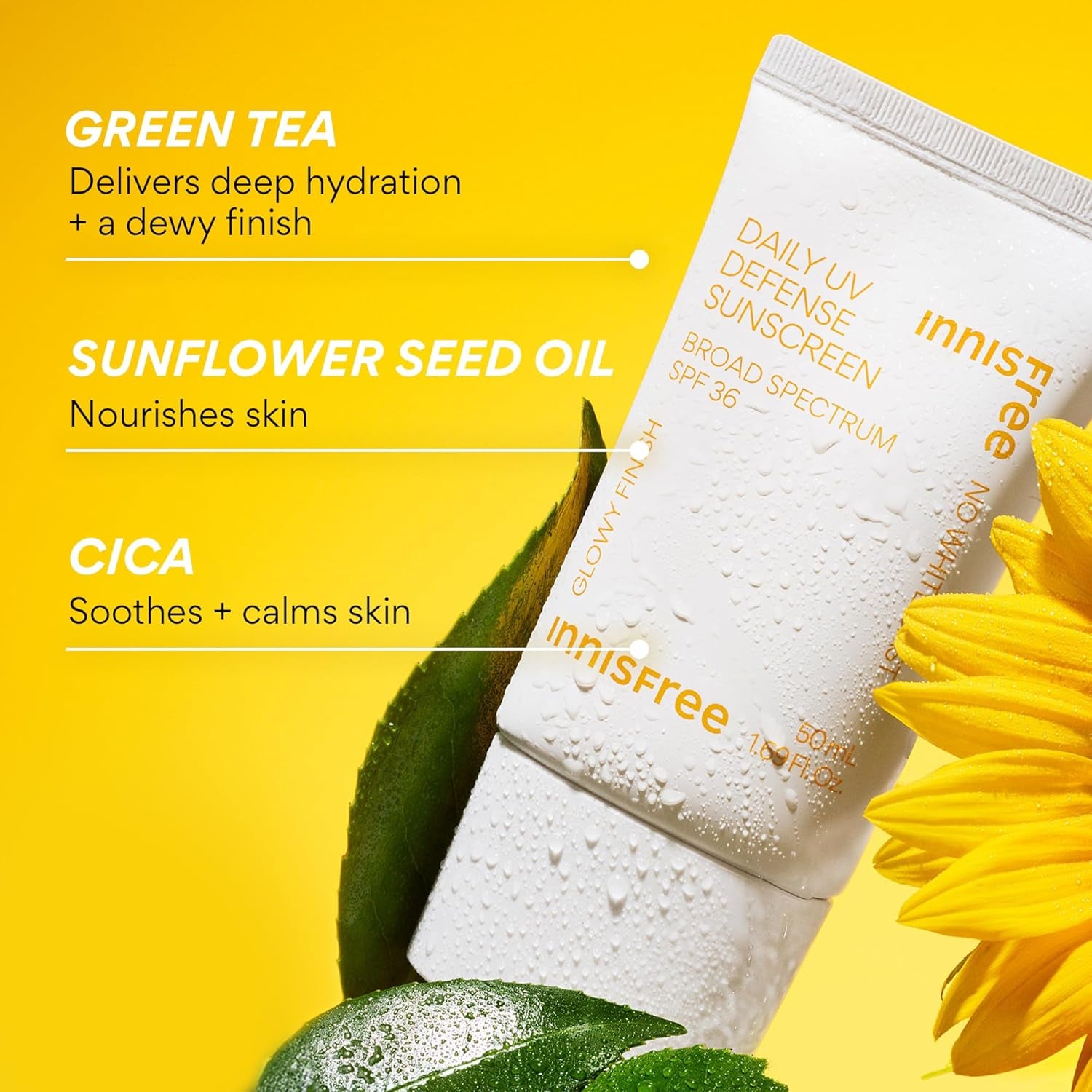 Daily UV Defense SPF 36 – Korean Face Sunscreen, Invisible Finish, Broad Spectrum, No White Cast, Lightweight, Hydrating