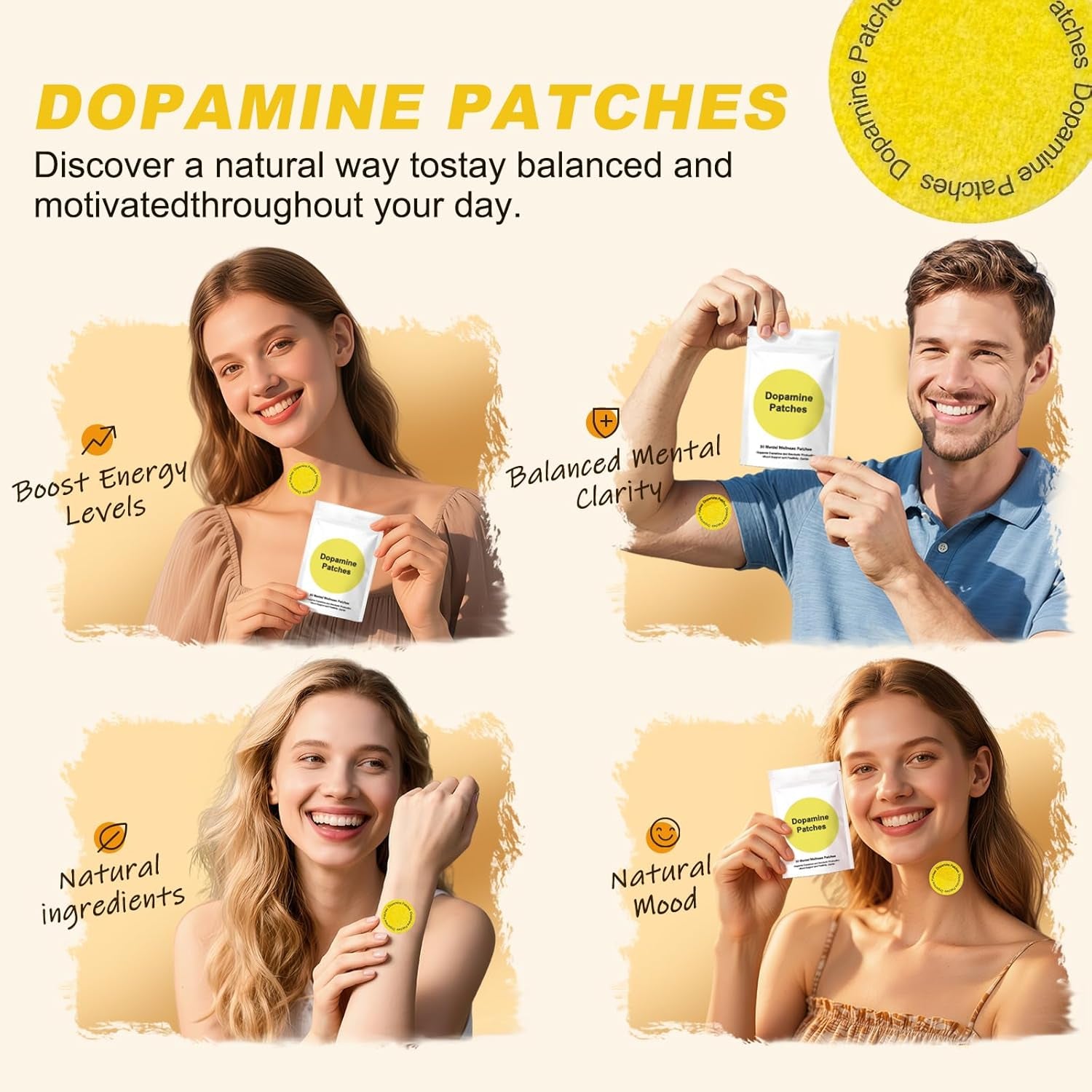 Dopamine Patches-Used for Enhancing Concentration and Maintaining Emotional Stability on a Daily Basis (30 Pack) (1PCS)