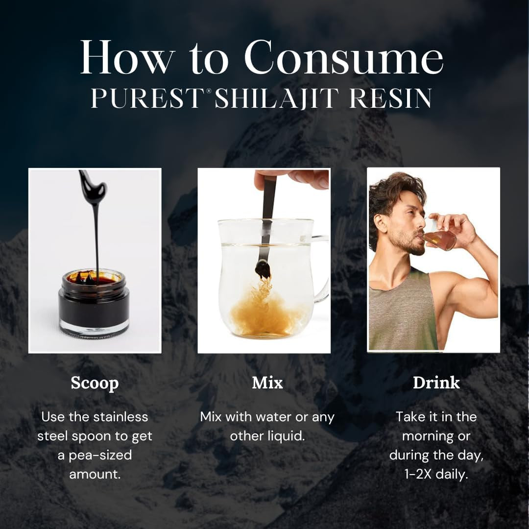 , High Nutritional Potency, Grade a Shilajit Resin with 85+ Plant-Derived Trace Minerals and Fulvic Acid, Energy & Immune Suport for Men and Women, 3Rd Party US Lab Tested (30G)