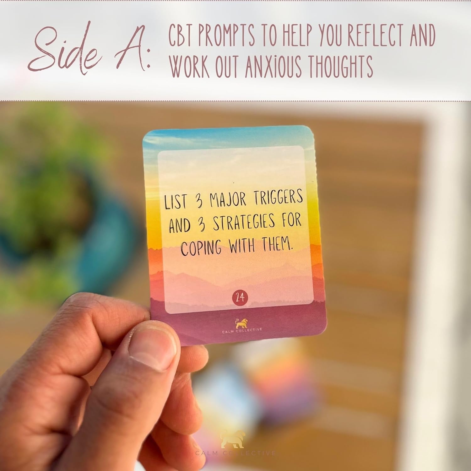 Guided CBT Anxiety Relief Journal for Mental Health Therapy, Mindfulness Self Care Prompt Cards, Wellness Gift Diary Notebook