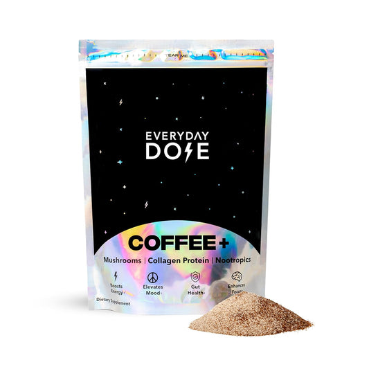 Premium Adaptogenic Mushroom Coffee with Grass-Fed Collagen, Chaga, Lions Mane & L-Theanine for Better Focus, Energy, Digestion, Skin, and Immunity 30 Servings